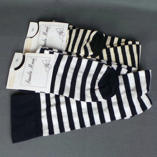 1980s Deadstock Striped Vintage Knee Socks by Pamela Mann