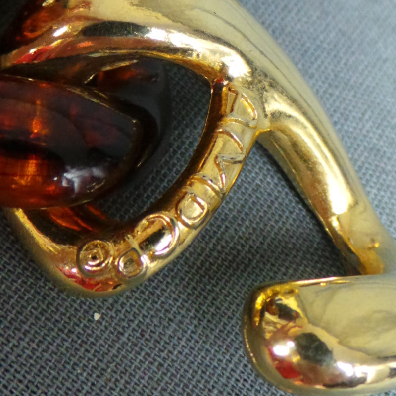 1980s Chunky Tortoise Shell and Gold Chain Necklace