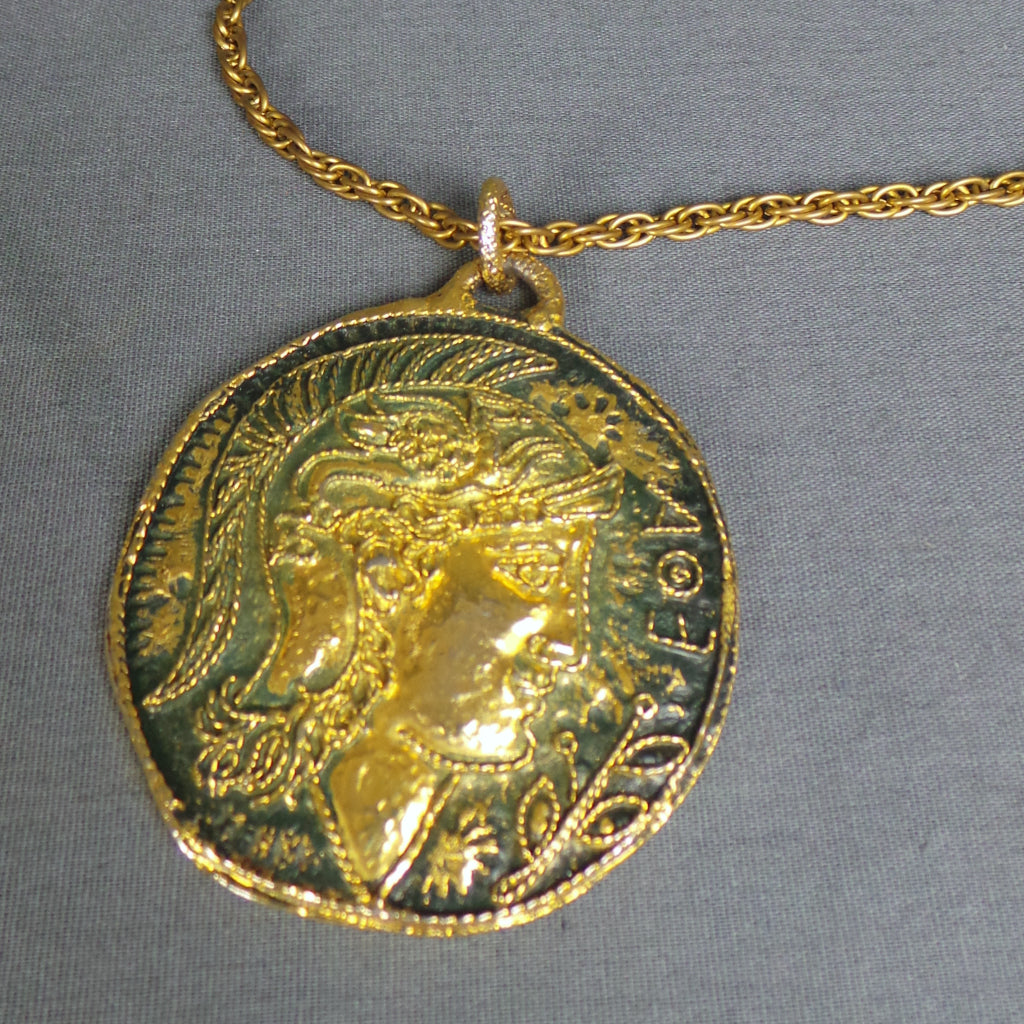 1970s Large Roman Style Gold Medallion