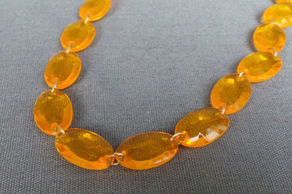 1980s Bright Coloured Clear Long Bead Necklace