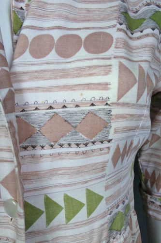 1950s Geometric Shirt Dress | St Michael | S