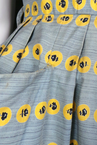 1950s Grey Rose Print Dress | Bercal | XS