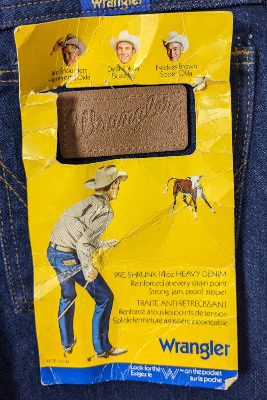 1960s Deadstock Cowboy Dark Denim Jeans | Wrangler | 2XS