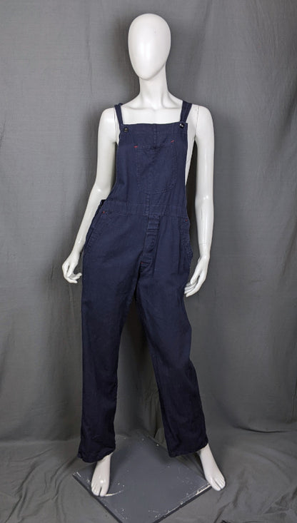 1960s Dark Blue Cotton Utility Dungarees | XL