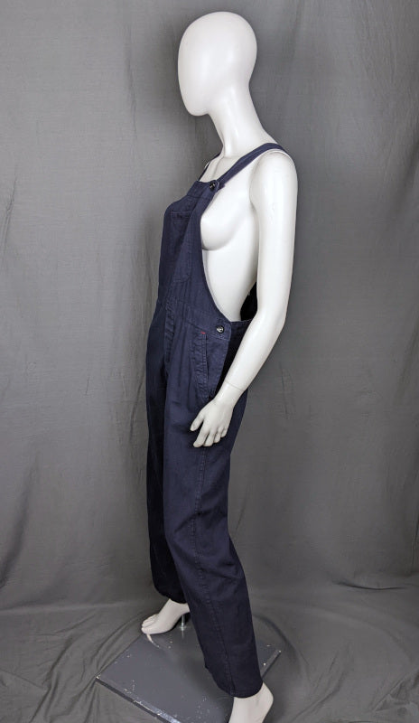 1960s Dark Blue Cotton Utility Dungarees | XL