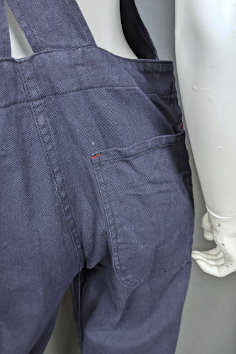 1960s Dark Blue Cotton Utility Dungarees | XL