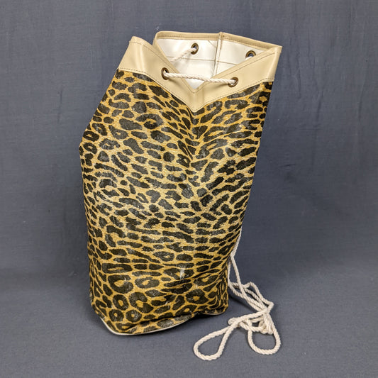 1960s Leopard Print Duffle Bag