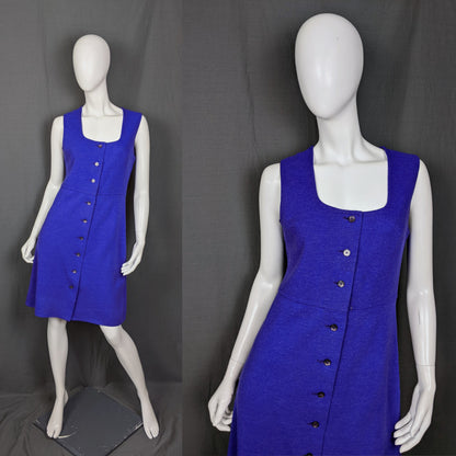 1960s Violet Wool Blend Vintage Pinafore Dress, by St Michael