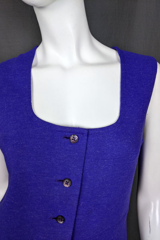 1960s Violet Wool Pinafore Dress | St Michael | S