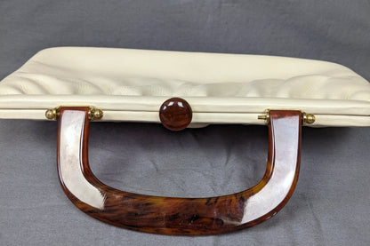 1960s Cream and Faux Bakelite Handle Bag