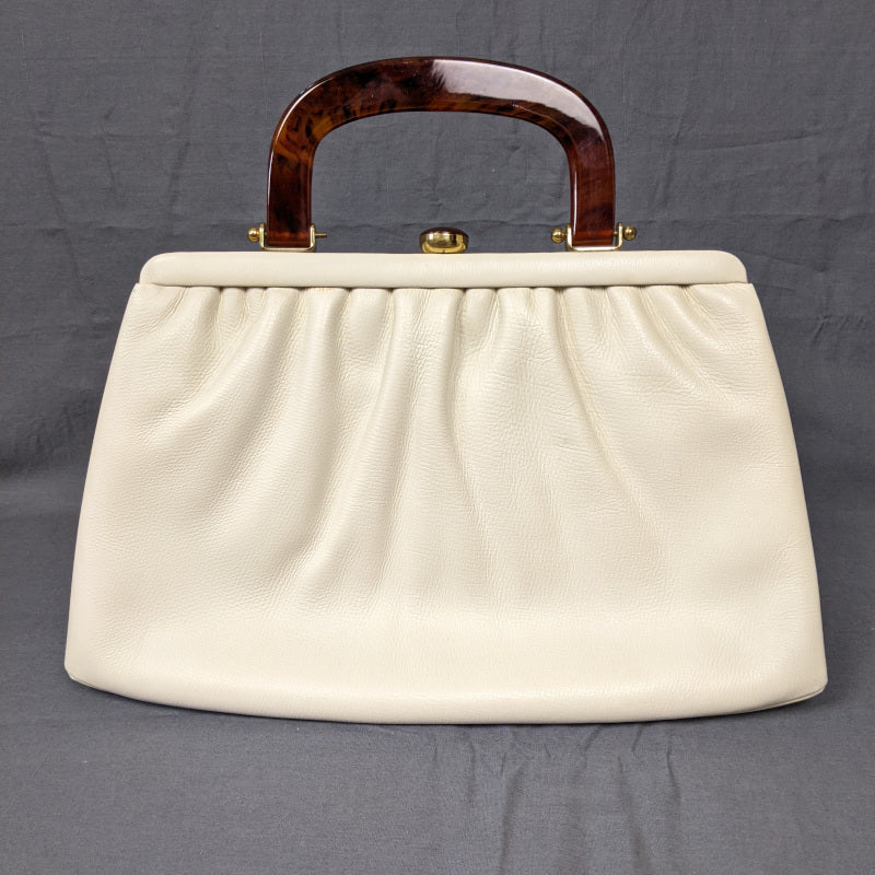 1960s Cream and Faux Bakelite Handle Bag