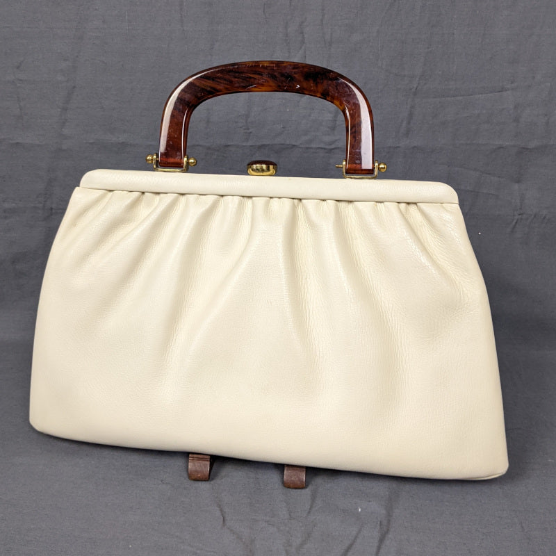 1960s Cream and Faux Bakelite Handle Bag