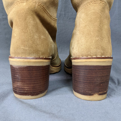 1960s Sheepskin Lined Cream Suede Boots | Moda Pier Garby | UK 5.5