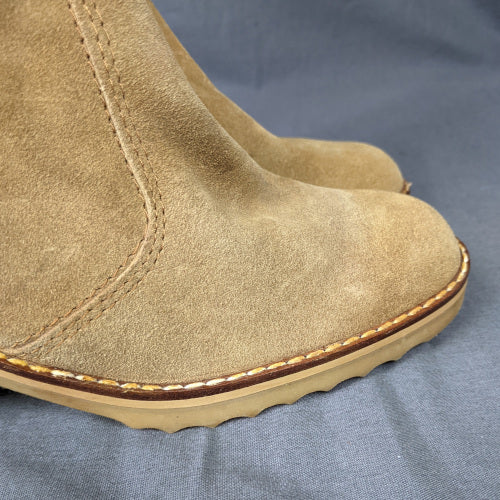 1960s Sheepskin Lined Cream Suede Boots | Moda Pier Garby | UK 5.5