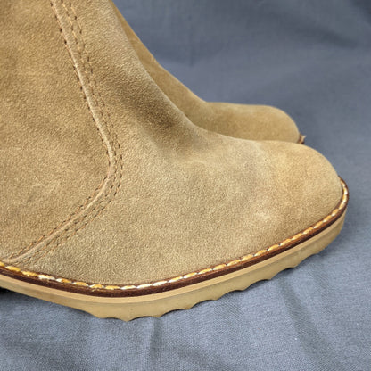 1960s Sheepskin Lined Cream Suede Boots | Moda Pier Garby | UK 5.5