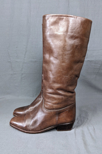 1970s Brown Leather Knee Boots | Gabor| UK 4.5