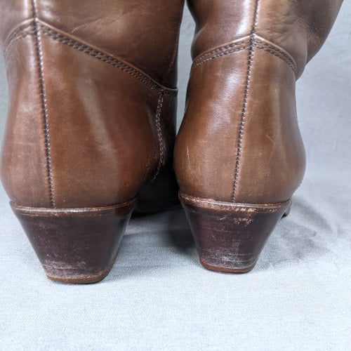 1970s Brown Leather Knee Boots | Gabor| UK 4.5