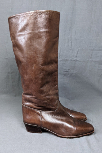 1970s Brown Leather Knee Boots | Gabor| UK 4.5