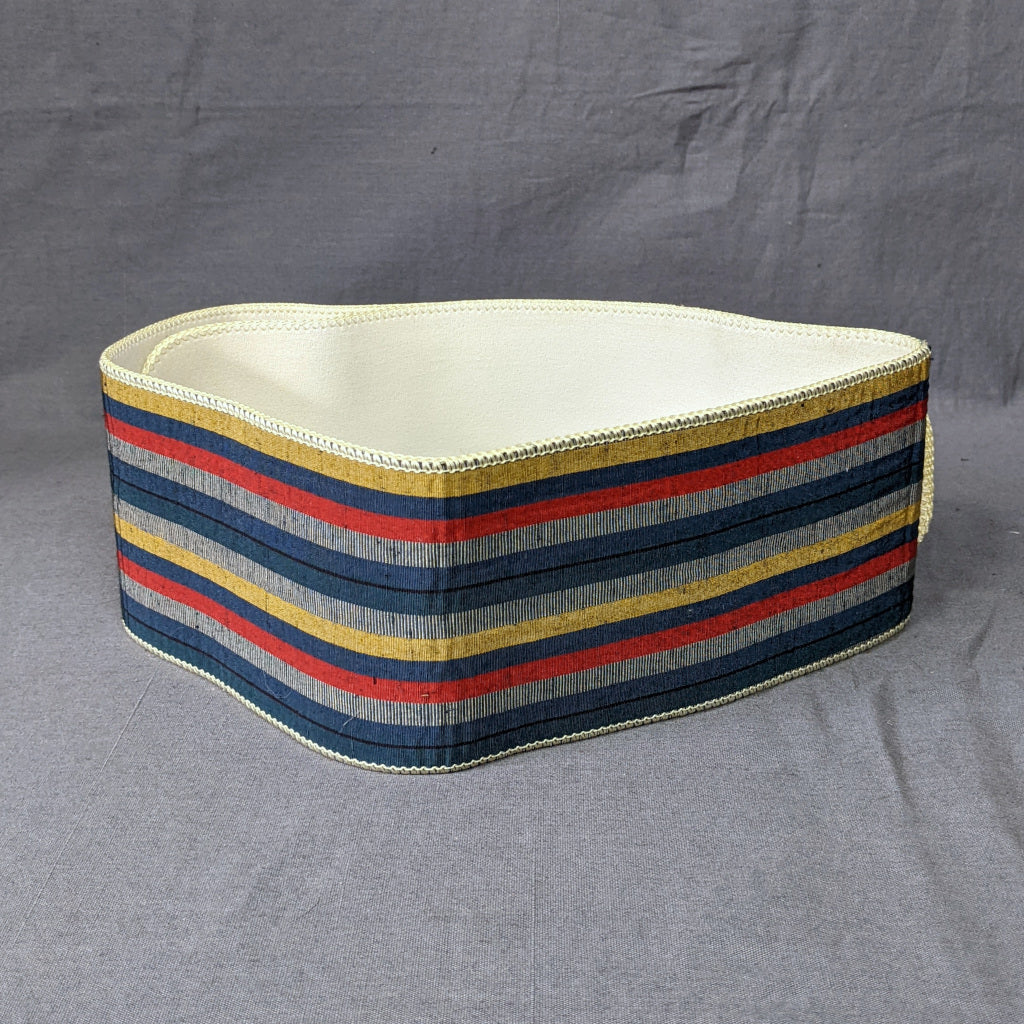 1980s Stripe Silk Japanese Vintage Cummerbund Belt