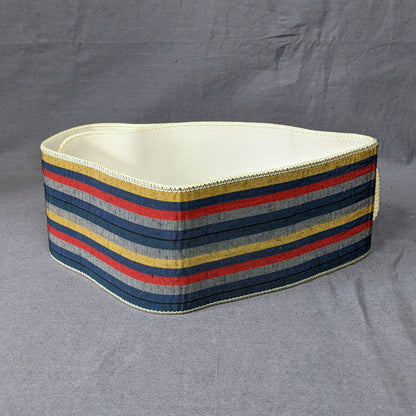 1980s Stripe Silk Japanese Vintage Cummerbund Belt