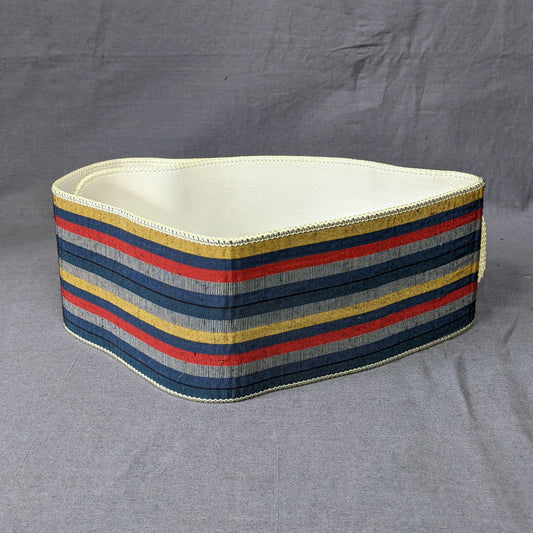 1980s Stripe Silk Japanese Vintage Cummerbund Belt