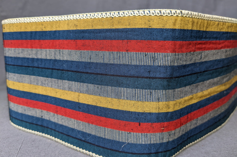 1980s Stripe Silk Japanese Cummerbund Belt