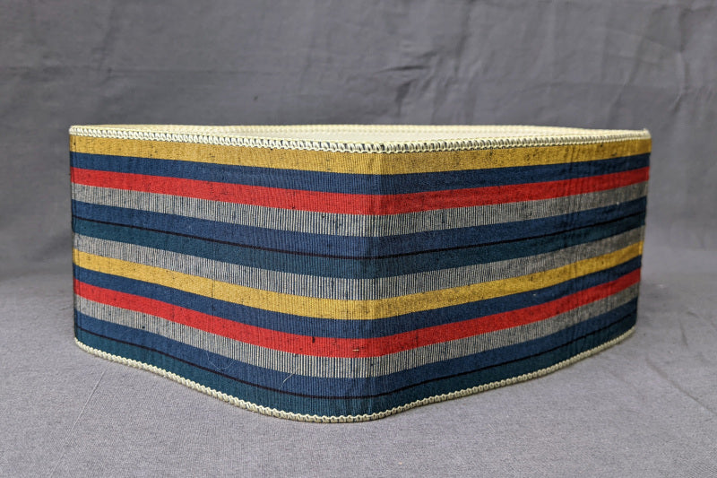1980s Stripe Silk Japanese Cummerbund Belt