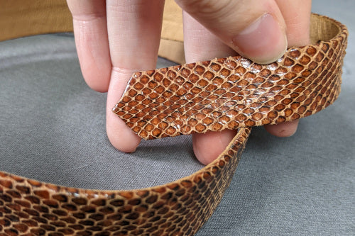 1940s Brown Snakeskin Leather Waist Belt | M