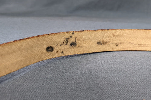 1940s Brown Snakeskin Leather Waist Belt | M