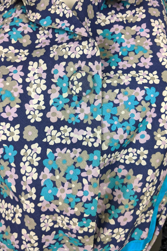 1960s Blue Daisies Housecoat | Charnos | 2XL