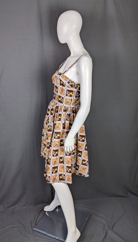 1950s Tiki Style Summer Strappy Dress | XS