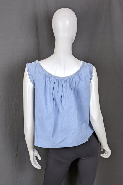 Antique Light Blue French Smock Top | S