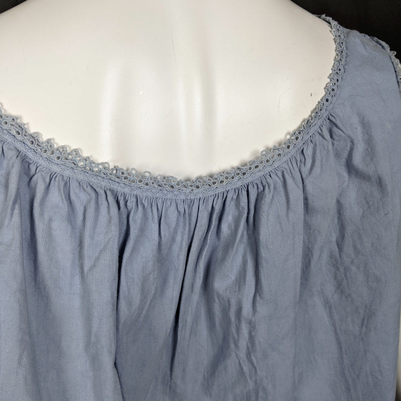 Antique Light Blue French Smock Top | S