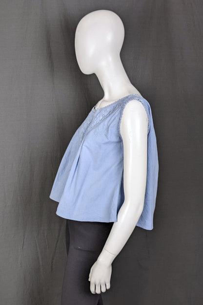 Antique Light Blue French Smock Top | S