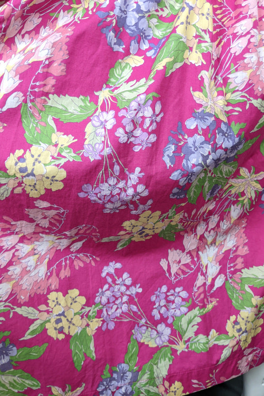 1980s Pink Pansies Floral Tea Dress | Laura Ashley | S