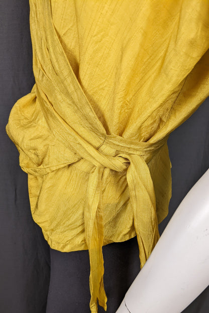 1970s Golden Yellow Wrap Front Top | M