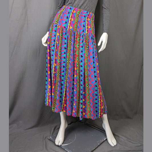 1980s Rave Print Jersey Vintage Skirt | Ken Done