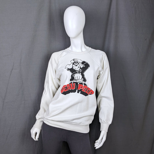 1970s Rare 'Beau Peep' Cartoon White Vintage Sweatshirt