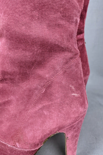 1970s Dusky Pink Suede Heeled Boots | Russell & Bromley | UK 6