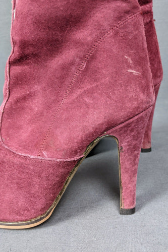 1970s Dusky Pink Suede Heeled Boots | Russell & Bromley | UK 6