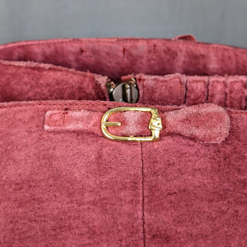 1970s Dusky Pink Suede Heeled Boots | Russell & Bromley | UK 6