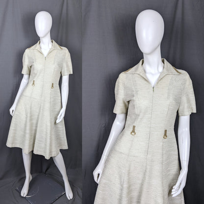1970s Pistachio Flax Dress | Lerose | M