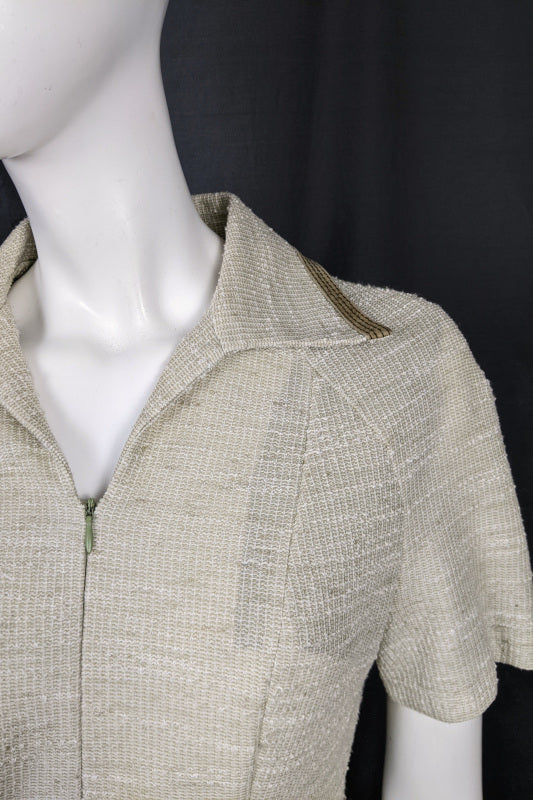 1970s Pistachio Flax Dress | Lerose | M
