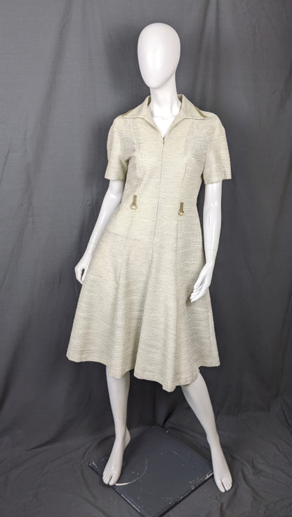 1970s Pistachio Flax Dress | Lerose | M