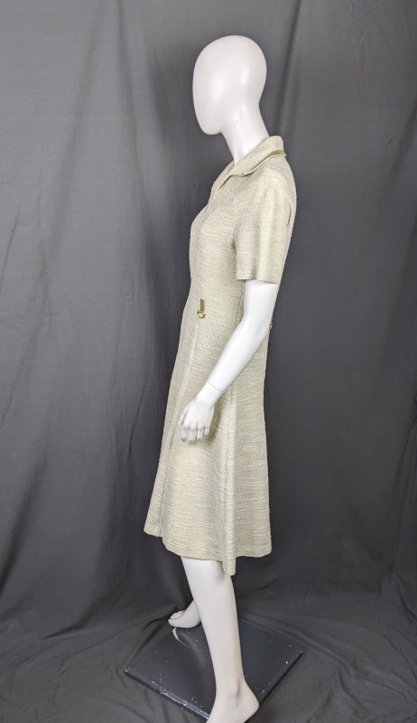 1970s Pistachio Flax Dress | Lerose | M