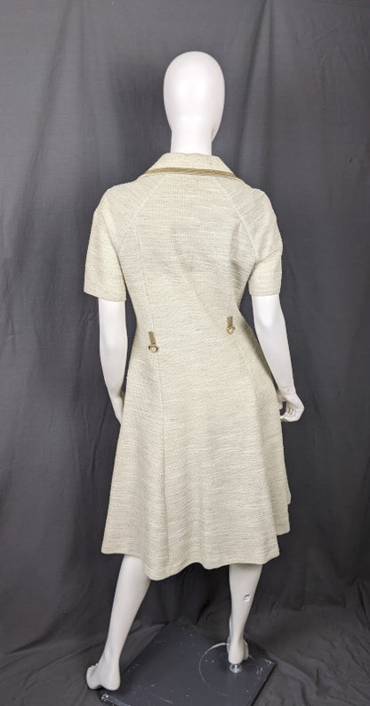 1970s Pistachio Flax Dress | Lerose | M