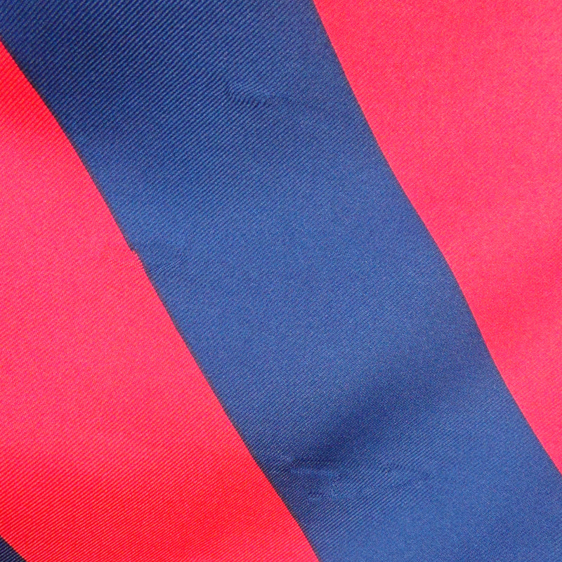 1980s Red and Navy Blue Striped Large Scarf