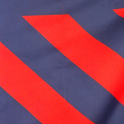 1980s Red and Navy Blue Striped Large Scarf