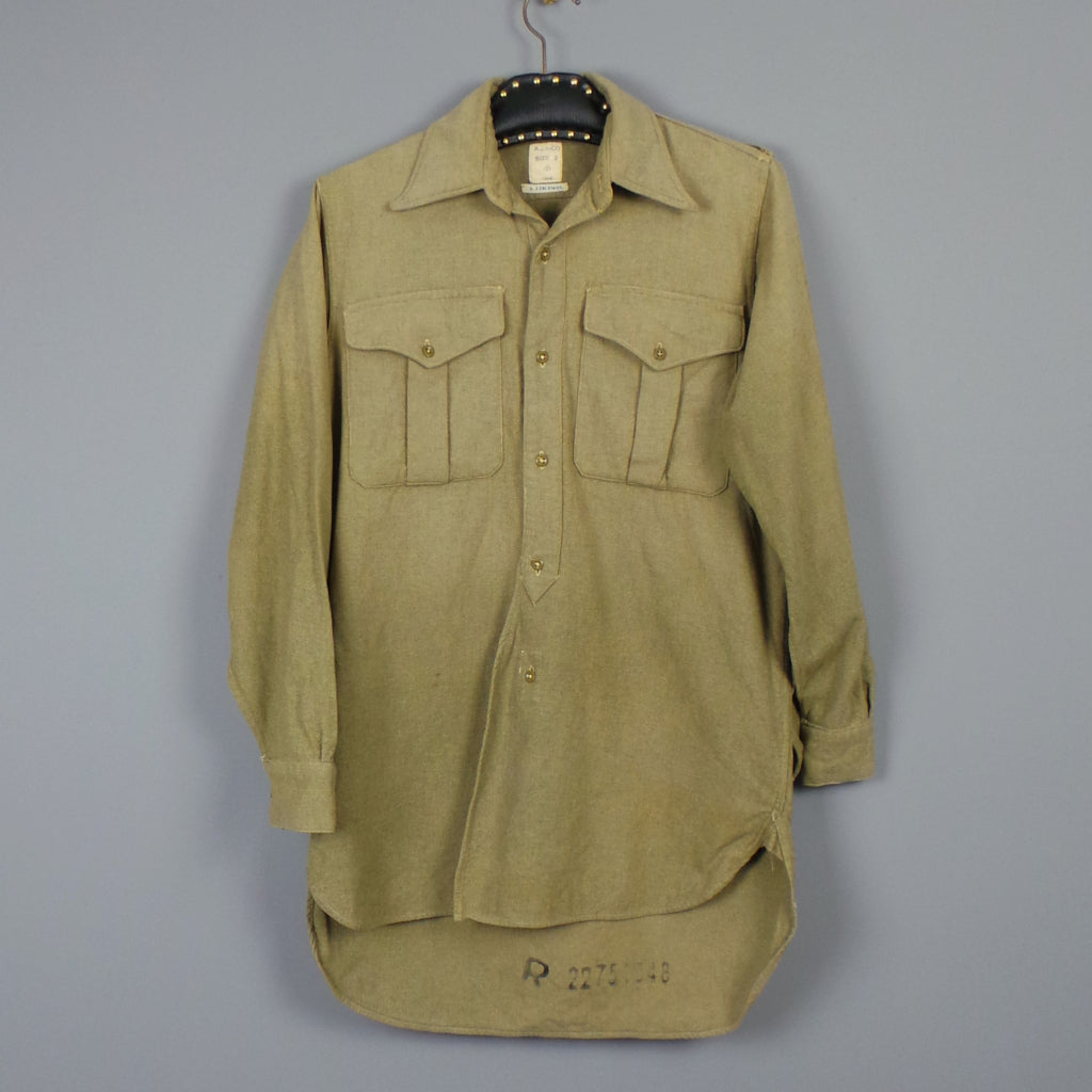 1950s Wool Vintage Army Shirt with Government Arrow