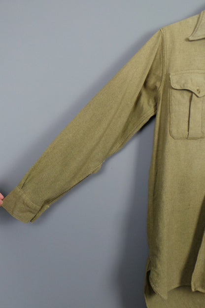 1950s Wool Army Shirt with Government Arrow | L